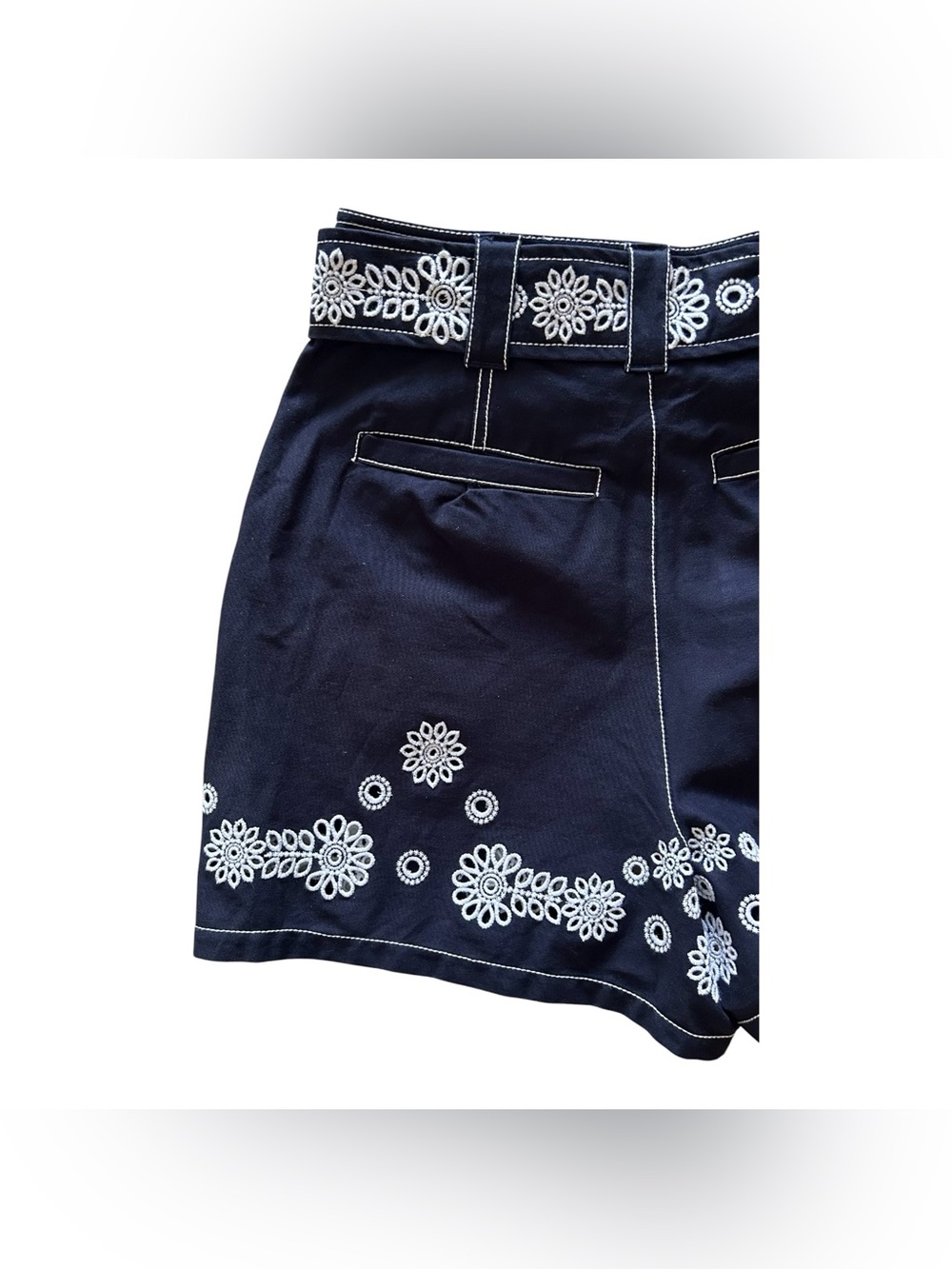 CINQ A SEPT Navy/White Mazie Eyelet Aldi Shorts Sz 4 Sm NWT $345 Boho Chic - Picture 7 of 13